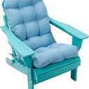 Adirondack Chair Cushion, 48" x 19.7" x 4.7" Rocking Chair Cushion, UV-Protect & Water-Repellent Thickened High Back Patio Chair Cushion for Indoor/Outdoor, Light Blue, 1 Count, 1 Pack