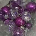 Clear Christmas Ball Ornaments,24ct Shatterproof Plastic Decorative Christmas Ornaments Hanging Xmas Tree Baubles Set with Stuffed Delicate Glittering Decorations for Holiday Party Home Decor(Purple) (Multi-Size/24-Pack)