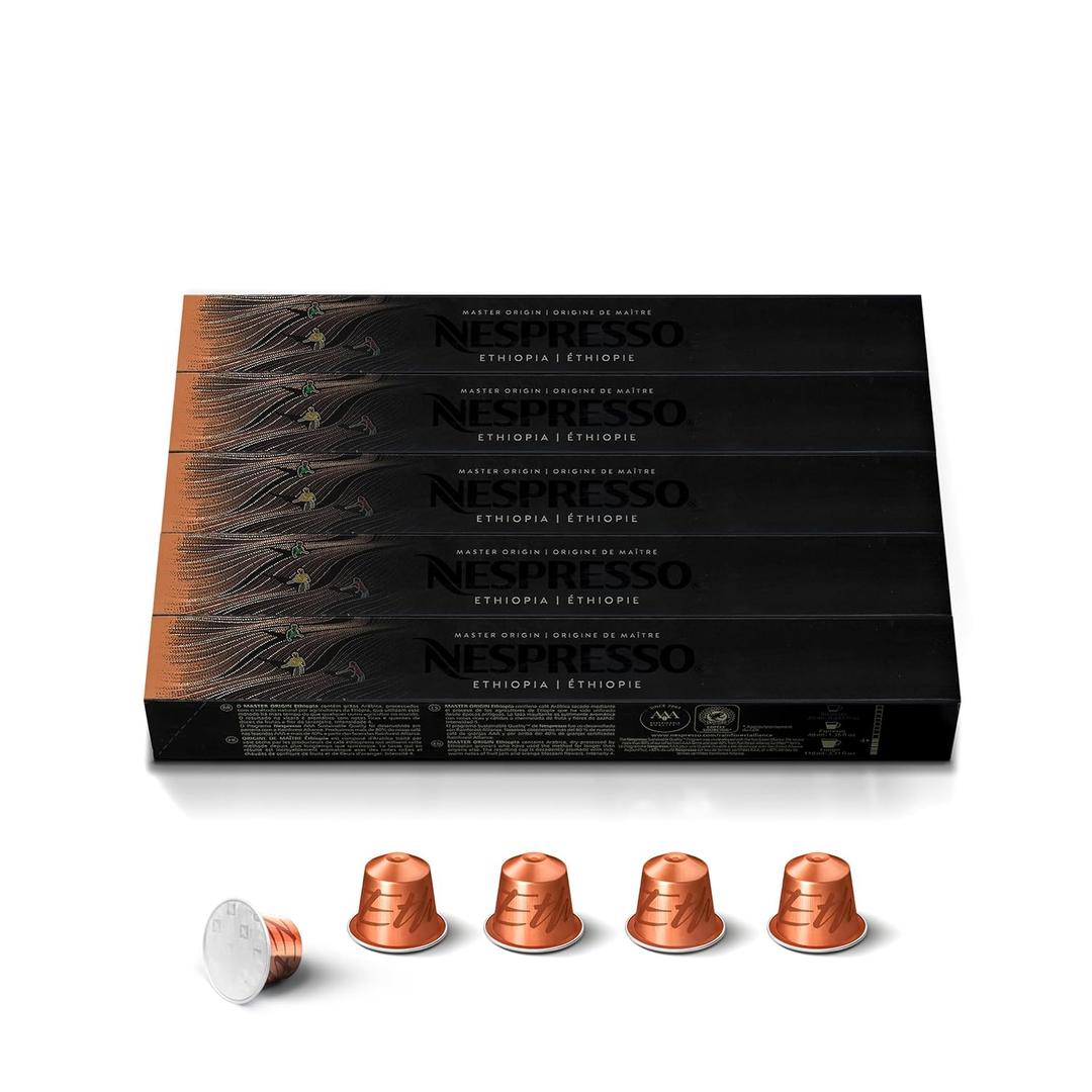 Nespresso Original, Ethiopia Master Origin, Light Roast, 50-Count Pods