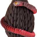 Easter Eggs, Snake Egg with 3D Printed Snake, Year of The Snake 2025, 3D Printed Snake, Executive Desk Toys, Articulated Snake, Fidget Toys Gifts for Easter Adults (DarkRed)