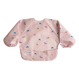Tiny Twinkle Mess Proof Baby Bib|Waterproof Smock Bib for Eating,Machine Washable Full Sleeve with Pocket(Unicorn Confetti, Large 2-4 Years)
