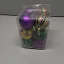 12 PCS Mardi Gras Ball Ornaments Glitter Purple Green Gold Ball Ornaments 2.36" Mardi Gras Shatterproof Hanging Ornaments for Mardi Gras Holiday New Orleans Party Decorations