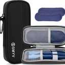 SMYV Insulin Cooler Travel Case with 2 TSA Approved Ice Packs, Medication Cooler for Diabetic Supplies, Compact for Travel and Daily Life (Black)