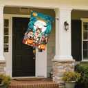 IVN Halloween Cat Garden Flag 28 x 40 Inch Double Sided House Flag with Moon Pumpkin and Bat Design for Spooky Outdoor Porch Decor