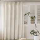 MAIHER Pinch Pleated Linen Curtains for Sliding Patio Door, 72" W x 108" L, Light Filtering Semi Sheer Pinch Pleat Drapes for Living Room, Privacy Curtain, Natural Linen, 1 Panel