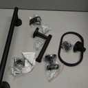 7 PCS Bathroom Hardware Set, Matte Black Stainless Steel Bathroom Tower Rack Set Wall Mounted Includes 16" Towel Bar, Toilet Towel Paper Holder, Towel Ring, 4 Robe Towel Hooks