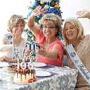 100th Birthday Decorations for Women Silver with 100th Birthday Sash and Tiara, Cake Topper and Candles, Silver Number Balloons, 100 Year Old Gifts for Women