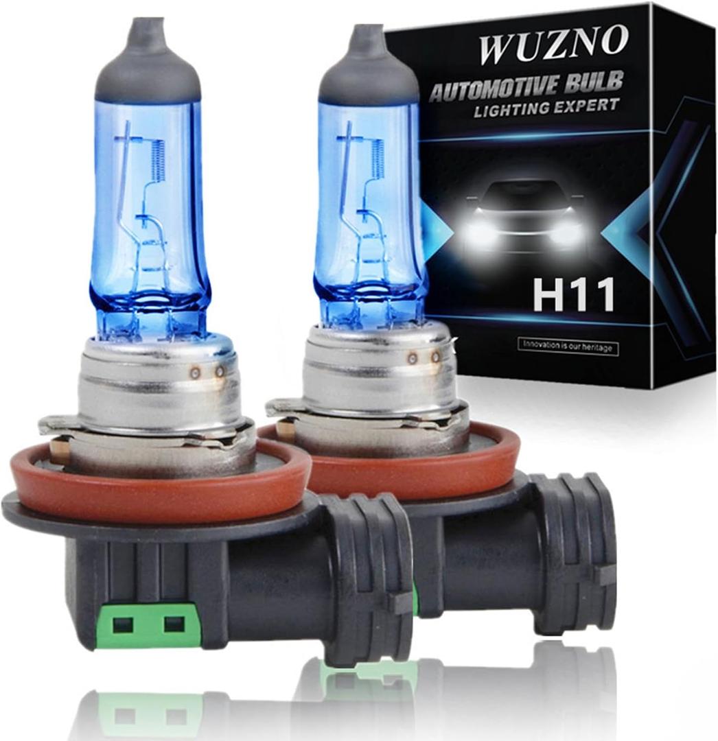 H11 Halogen Headlight Bulb/Fog Light 12V 55W White 5000K High/Low Beam 64211 12362 Car Light Bulb Automotive Headlamp Super Bright