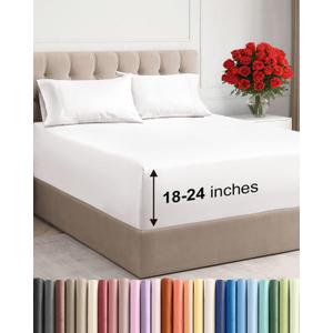 Extra Deep Twin Sheet Set - 4 Piece Breathable and Cooling Sheets - Hotel Luxury Bedding for Women, Men, Kids & Teens - Easy & Secure Fit - Soft and Wrinkle Free - Extra Deep Pockets - Antique White