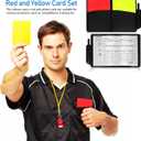 Toyvian Soccer Referee Card Set with Red Yellow Cards Holder Scorebook and Pencil for Football Volleyball Officials 4-Piece Kit