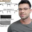 4-Pack Reading Glasses for Men,1.25 Blue Light Blocking Reading Glasses Mens Metal Readers with Spring Hinges Anti Glare/eye Strain