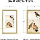 3x5 Picture Frame Set of 3, Brass Aluminum Metal Photo Frames with HD Glass, Fits 2x3 with Mat or 3 x 5 without Mat, Display for Wall and Table
