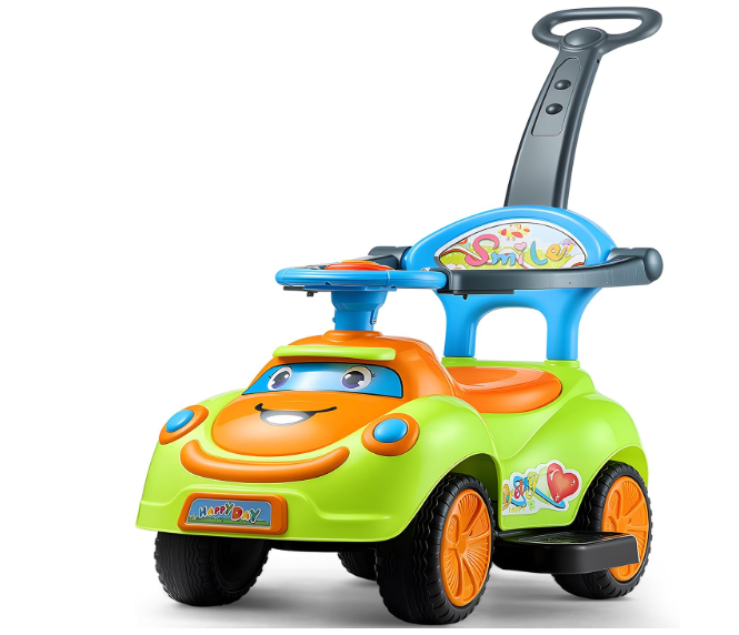 VEVOR Ride On Push Car, Push Car for Toddler 19 to 36 Months, Around Buggy with Guardrails, Handle & Under-seat Storage, 55 lbs Load Capacity, Foot-to-Floor Walker for Boys Girls, Green