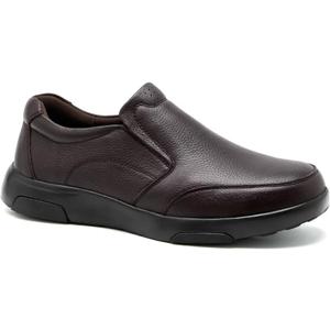 OrthoComfoot Men's Orthopedic Leather Dress Walking Shoes: Comfortable Plantar Fasciitis Oxfords with Arch Support, Business Diabetic Slip-On Loafers for Foot and Heel Pain Relief (12, W2-coffee)