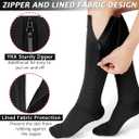 Ailaka Zipper Compression Socks for Men Women - 20-30 mmHg Close Toe Knee High Medical Compression Socks with Zipper, Zip Up Socks for Varicose Veins, Edema, Recovery, Pregnant, Nurse(X-Large)
