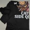 Black T-shirt with cat's print Large