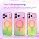 Aesthetic Case for iPhone 17 Pro Max Case for Women Girls [Compatible with Magsafe] Cute Girly Trendy Glitter Sparkly Rainbow Magnetic Protective Phone Cover, Matte Iridescent Pink & Green
