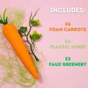 Needzo Foam Easter Carrots and Greenery Set, Festive Spring Craft Supplies, Garden Home Decorations (Pack of 3)