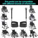 Universal Wheelchair Footrest Replacement - Adjustable Composite Footboard & Heel Loop, Foldable Comfort Support, Affordable, Black, Lightweight, Easy Installation