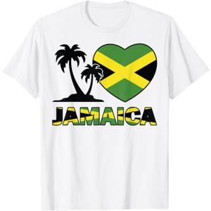 Jamaica-Shirt I love Jamaican Flag Women Men Kids Boys T-Shirt