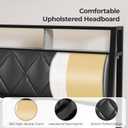 Queen Headboard Only, Headboard for Queen Size Bed with Storage, Upholstered Headboards with LED Lights & Charging Station, Attach Frame, Ideal for Bedroom/Dorm/Guest Room, Black, Faux Leather
