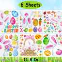 5 x Easter Window Clings Decorations for Glass Easter Window Stickers Decal Large Bunny Stickers Spring Wall Window Decor