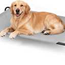 Elevated Dog Bed for Large Dogs,Raised Dog Cots,Indoor & Outdoor Cooling Waterproof Pet Hammock with Washable Breathable Mesh,Grey 50in (XL- 50.8"x 31"x 8")