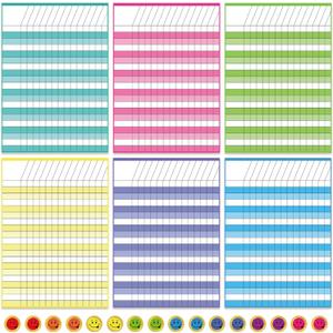 Outus 6 Pieces Incentive Reward Charts Laminated Dry Erase Incentive Chart Reward Chores Chart for Learning Attendance Homework Progress Tracking Pads with 240 Reward Stickers (11 x 13.4'')