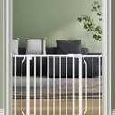 Baby Gate No Drilling, 29"-40" Auto Close Dog Gate Indoor for Doorways & Stairs, Pressure Mounted Adjustable Pet Gate, Easy Walk Through Child Gate for Children & Pets Stroller Friendly, White