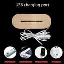 2 x 3D Illusion Lamp I Love You Night Light for Best Friend, Sister, Women - Soft Warm White LED Wooden Table Lamp