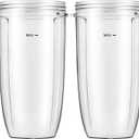 MEET JUICE Blender Replacement Cups for Nutribullet Blender, 32oz Cups Compatible with Nutri Bullet 600W/900W Blenders (2-Pack)