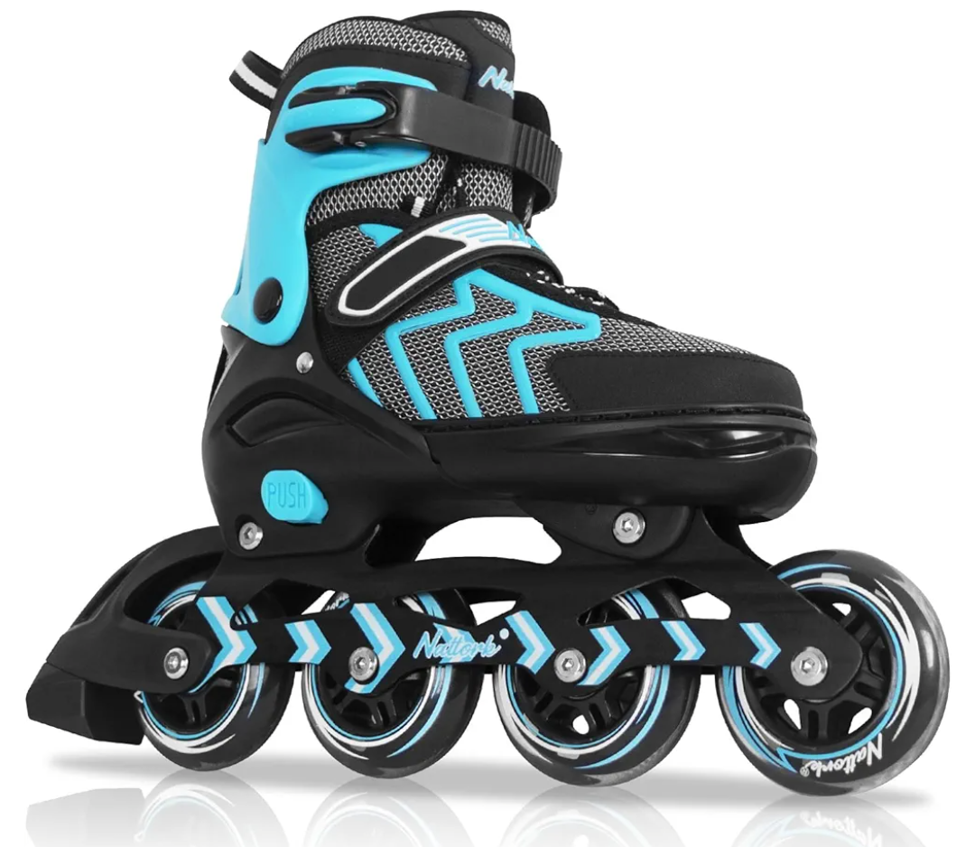 MammyGol Inline Skates for Adults Kids, Adjustable Aggressive Durable Roller Skates with Giant Wheels, High Performance Skates for Men Women Boys Girls, 8-11