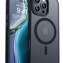 CANSHN Magnetic Compatible with iPhone 16 Pro Max Case [Compatible with Magsafe] [Translucent Matte] Slim Thin Shockproof Protective Bumper Phone Case Cover 6.9 Inch - Black