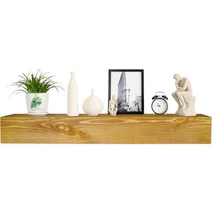 Fireplace Mantel,48 inch Rustic Wood Floating Mantel Shelves for Electric Fireplaces,Solid Wood Farmhouse Mantle for Over Fireplace -Gold Oak- 48x8x6 Fireplace Mantel,48 inch Rustic Wood Floating Mantel Shelves for Electric Fireplaces,Solid Wood Farmhouse Mantle for Over Fireplace -Gold Oak- 48x8x6