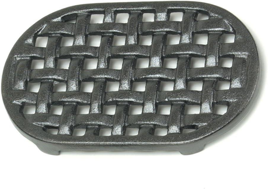 Cast Iron Oval Lattice Trivet, Black