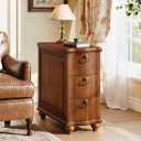 Tribesigns Wood Narrow End Table, Fully Assembled Walnut Nightstand, 11.02" W x 23.62" D x 23.62" H