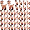 Chunful 50pcs Christmas Mini Reindeer Figurines Cute Xmas Little Deer Figure Tiny Deer Statues for Home Room Cabinet Office Garden Tabletop Ornaments Cake Toppers Hide and Seek