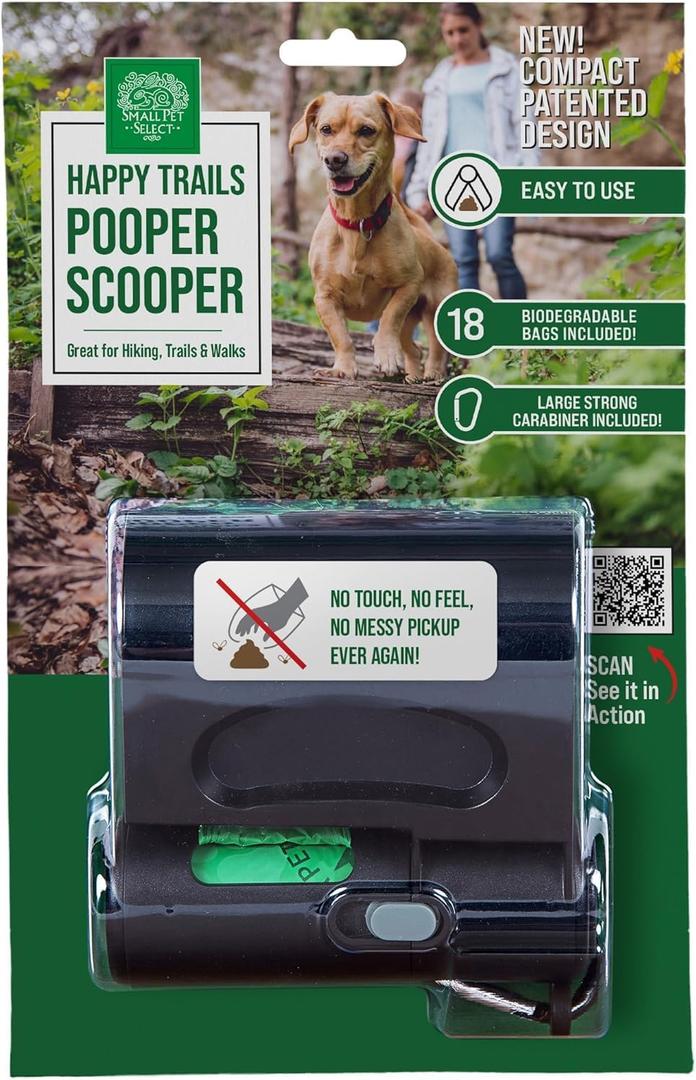Small Pet Select Pooper Scooper, Dog Poop Scoop w/Bags for Pet Waste, Portable Design with Leash Clip and Bag Dispenser