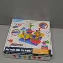 Peg Board Toy set 73Pcs DIY Building Stacking Toys for Kids 3-6 Years Old,STEM Educational Kids Toy for Brain Development,Montessori Sensory Toys,Upgrade Various Foam Board Plastic Lacing String Game