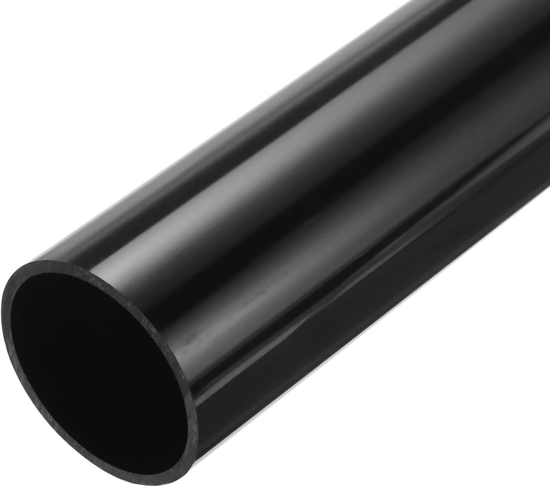 MECCANIXITY 2.5 Inch PVC Rigid Tube Round Pipe Hardware Tubing 57mm ID 63mm OD 350mm Black High Impact for Water Pipe Crafts Cable Sleeve