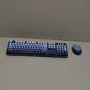 Wireless Keyboard and Mouse Combo, Retro Typewriter Keyboard with Round Keycaps, Full-Size Ergonomic, Blue, Ideal for Windows PC, Home, Office, and College, Wireless Keyboard Mouse Combo