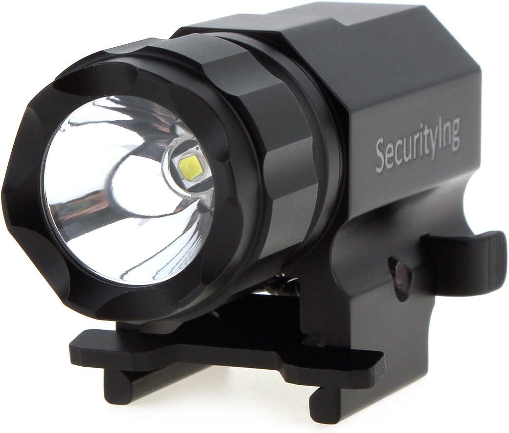 SecurityIng LED Tactical Strobe GunFlashlight 2-Mode 600LM Pistol Handgun Torch Light with Quick Release Mount for Hiking, Camping, Hunting and Other Indoor/Outdoor Activities