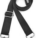 1" Wide Purse Straps Replacement Crossbody Bags Shoulder Guitar Strap for Handbags Sports Laptop Duffel Canvas Camera Bag - Black Belt,Silver Clips (Width: 1 inch)
