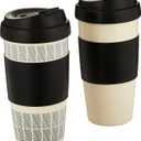Copco 5237160 Reusable, Insulated Double Wall Travel Mugs 16-ounce White/Black , 2 Count ( Pack of 1)