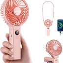 SWEETFULL Handheld Portable Fan, 5000mAh Rechargeable Battery, 6 Speed Wind, LED Digital Display, Foldable Electric Personal Mini Travel Fan with Backup Power, Summer Essentials Gifts for Women Girl