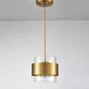 CLAXY Modern Brass Kitchen Pendant Light Height Adjustable Pendant Light Clear Glass Shade, Size: 59" Cord