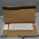 i68 Wireless Keyboard and Mouse Combo, Retro Typewriter Style Keyboard with Round Keycaps, 2.4GHz Connection with Computer PC Desktops Laptop WindowsxP/7/8/10 (Yellow)