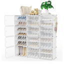 Portable Shoe Rack Shoe Organizer for Closet Entryway 48 Pairs Shoe Rack Organizer with Doors Shoe Storage Organizer Shoe Rack with Cover Shoe Organizer Cabinet Shoe Rack for Closet Entryway Bedroom