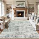 8x10 Area Rugs for Living Room - Washable Rug Modern Abstract Soft Large Neutral Non-Slip Carpet Indoor Floor Stain Resistant Thin Carpets for Bedroom Dining Room Farmhouse Nursery Home Office Grey