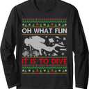 Oh What Fun It Is To Dive Ugly Scuba Diving Christmas Long Sleeve T-Shirt S